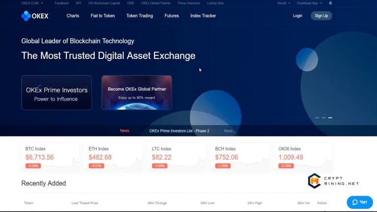 Обзор, как зарегистрироватся и торговать на криптовалютной биржи OKEX
